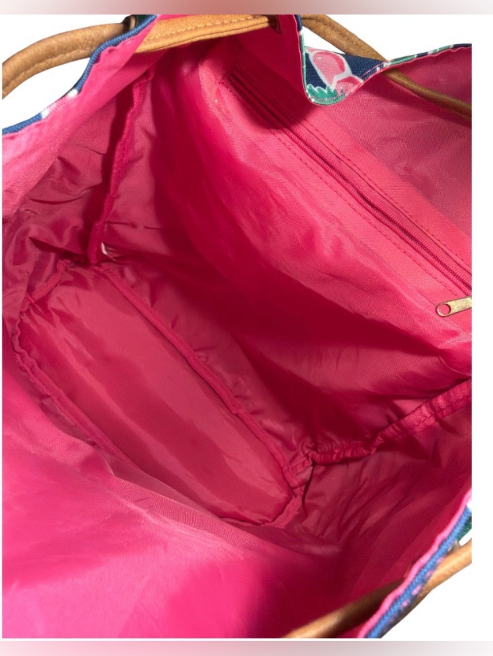 Simply Southern Tropical Navy Backpack with Tan Trim and Pink Accents EUC - Picture 8 of 8